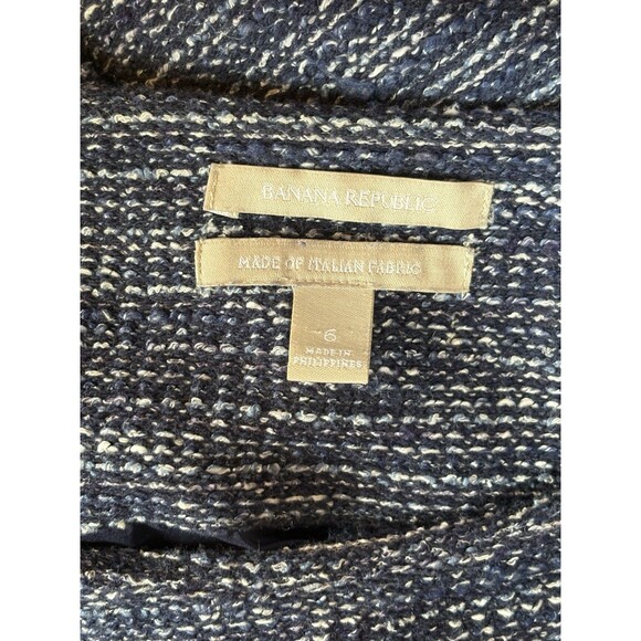 Banana Republic Sleeveless Tweed Dress Women's Size 6 Navy Sheath Lined - Picture 6 of 9